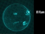 Solar flares are categorised as A, B, C, M or X--A being the smallest and X being the brightest and largest. (Screengrab from video posted by VideoFromSpace)