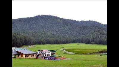 The undulating meadows surrounding Khajjiar lake, popularly called the Switzerland of India, near Dalhousie in Chamba district. The undulating meadows surrounding Khajjiar lake, popularly called the Switzerland of India, near Dalhousie in Chamba district.