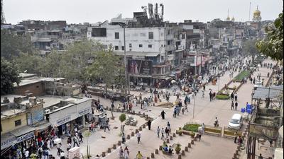 An overview of the Chandni Chowk redevelopment project site, in Delhi. (Ajay Aggarwal /HT Archive) An overview of the Chandni Chowk redevelopment project site, in Delhi. (Ajay Aggarwal /HT Archive)