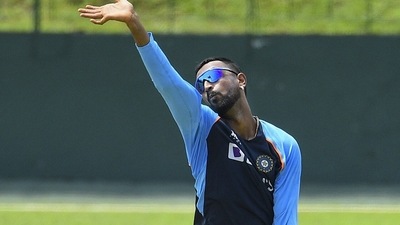 This Krunal Pandya picture deserves a "best caption wins" contest. (BCCI/SLC) This Krunal Pandya picture deserves a "best caption wins" contest. (BCCI/SLC)