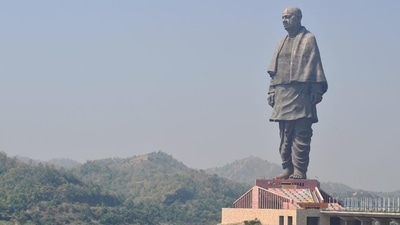 A view of the Statue of Unity at Kevadiya colony in Gujarat’s Narmada district. (PTI) A view of the Statue of Unity at Kevadiya colony in Gujarat’s Narmada district. (PTI)