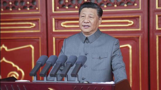 Chinese President and party leader Xi Jinping delivers a speech at a ceremony marking the centenary of the ruling Communist Party in Beijing on July 1. (AP) Chinese President and party leader Xi Jinping delivers a speech at a ceremony marking the centenary of the ruling Communist Party in Beijing on July 1. (AP)