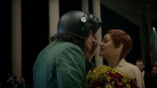 Marion Cotillard and Adam Driver in a still from Annette.