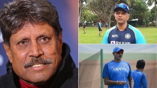 Should Dravid replace Shastri as India's head coach? Former captain Kapil Dev has his say(HT Collage)