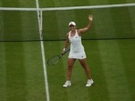 Australia's Ashleigh Barty celebrates after defeating compatriot Ajla Tomljanovic during the women's singles quarterfinals match on day eight of the Wimbledon. Australia's Ashleigh Barty celebrates after defeating compatriot Ajla Tomljanovic during the women's singles quarterfinals match on day eight of the Wimbledon.