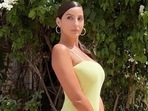 Nora Fatehi pairs sexy neon yellow bodycon dress with <span class='webrupee'>₹</span>3 lakh bag for shoot(Instagram/@norafatehi) Nora Fatehi pairs sexy neon yellow bodycon dress with <span class='webrupee'>₹</span>3 lakh bag for shoot(Instagram/@norafatehi)