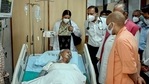 Uttar Pradesh chief minister Yogi Adityanath visits former chief minister Kalyan Singh, at Sanjay Gandhi Post Graduate Institute of Medical Sciences on Tuesday. (PTI) Uttar Pradesh chief minister Yogi Adityanath visits former chief minister Kalyan Singh, at Sanjay Gandhi Post Graduate Institute of Medical Sciences on Tuesday. (PTI)