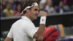 Switzerland’s Roger Federer celebrates after defeating Italy’s Lorenzo Sonego during the men's singles fourth round at Wimbledon on Monday. (AP) Switzerland’s Roger Federer celebrates after defeating Italy’s Lorenzo Sonego during the men's singles fourth round at Wimbledon on Monday. (AP)