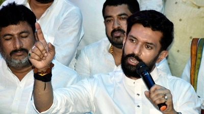 Lok Janshakti Party (LJP) leader Chirag Paswan addresses a press conference at his residence, in Patna on Tuesday. (ANI Photo) Lok Janshakti Party (LJP) leader Chirag Paswan addresses a press conference at his residence, in Patna on Tuesday. (ANI Photo)
