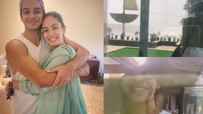 Shahid Kapoor's wife Mira Rajput and Ishaan Khatter were seen goofing around on Tuesday. Shahid Kapoor's wife Mira Rajput and Ishaan Khatter were seen goofing around on Tuesday.