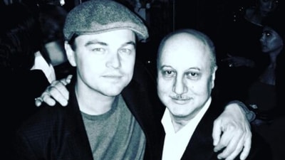 Anupam Kher with Leonardo DiCaprio