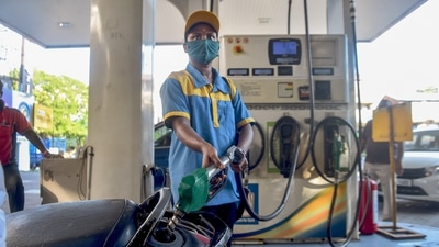 Fuel prices were not revised on Tuesday, though petrol gained ₹35 paise on Monday while diesel price remained intact. (PTI Photo) Fuel prices were not revised on Tuesday, though petrol gained ₹35 paise on Monday while diesel price remained intact. (PTI Photo)