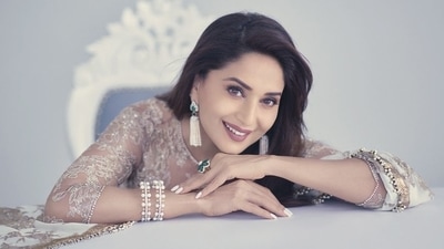 Madhuri Dixit shared pictures of herself posing in a lehenga. Madhuri Dixit shared pictures of herself posing in a lehenga.