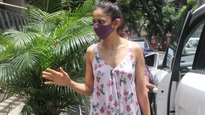 Rakul Preet Singh was snapped outside a salon in Mumbai today. The actor embraced floral prints for the outing and gave us tips to glam up our wardrobe while looking incredible as always. (Varinder Chawla) Rakul Preet Singh was snapped outside a salon in Mumbai today. The actor embraced floral prints for the outing and gave us tips to glam up our wardrobe while looking incredible as always. (Varinder Chawla)