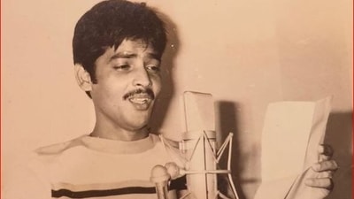 Udit Narayan has shared a throwback pic of his first recording for a Bollywood song, as he completes 41 years in the industry.
