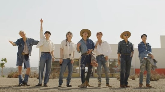 BTS dress up as cowboys in Permission to Dance MV teaser.