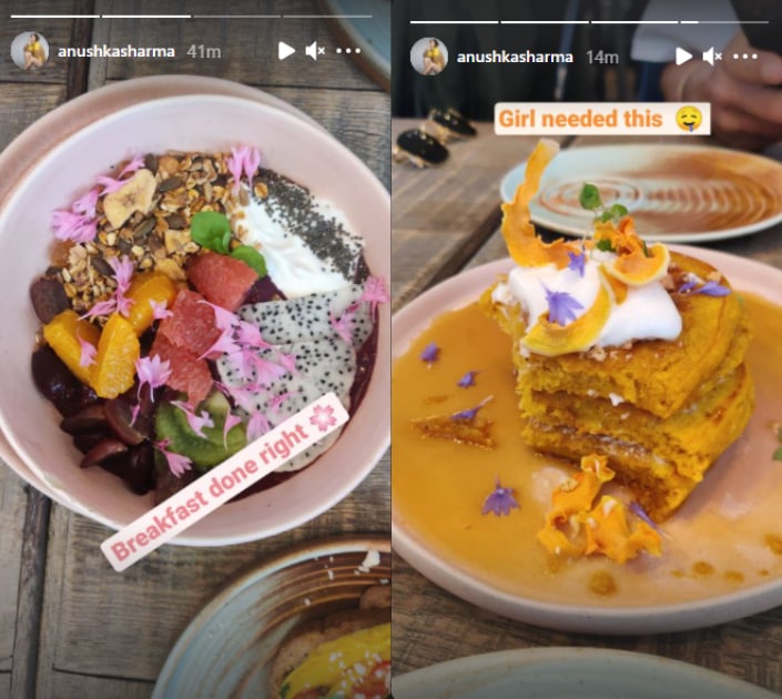 Anushka Sharma shares pictures of her breakfasts. Anushka Sharma shares pictures of her breakfasts.