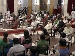 Prime Minister Narendra Modi during the swearing-in ceremony as part of Union Cabinet expansion, at Rashtrapati Bhavan in New Delhi on Wednesday.(ANI Photo) Prime Minister Narendra Modi during the swearing-in ceremony as part of Union Cabinet expansion, at Rashtrapati Bhavan in New Delhi on Wednesday.(ANI Photo)