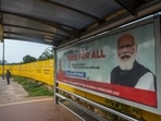 A sign thanking Prime Minister Narendra Modi for providing free vaccines displayed at a bus stop in New Delhi, India, on Sunday, June 28, 2021.(Bloomberg) A sign thanking Prime Minister Narendra Modi for providing free vaccines displayed at a bus stop in New Delhi, India, on Sunday, June 28, 2021.(Bloomberg)