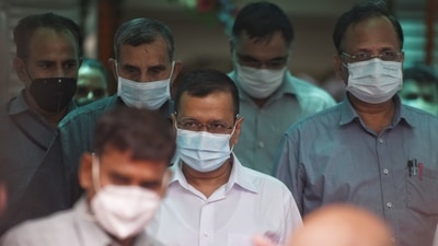 Delhi CM Arvind Kejriwal and Health Minister Satyendra Jain arrive to inaugurate the new Genome Sequencing Lab, at LNJP Hospital, New Delhi, India, on Wednesday, July 07, 2021. (Photo by Sanchit Khanna/ Hindustan Times) Delhi CM Arvind Kejriwal and Health Minister Satyendra Jain arrive to inaugurate the new Genome Sequencing Lab, at LNJP Hospital, New Delhi, India, on Wednesday, July 07, 2021. (Photo by Sanchit Khanna/ Hindustan Times)