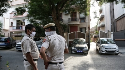 Police officials seen outside the residence of Kitty Kumaramangalam, wife of late former Union Minister P Rangarajan Kumaramangalam, where she was murdered during a robbery bid at Vasant Vihar, in New Delhi, India, on Wednesday, July 07, 2021. (Photo by Sanchit Khanna/ Hindustan Times) Police officials seen outside the residence of Kitty Kumaramangalam, wife of late former Union Minister P Rangarajan Kumaramangalam, where she was murdered during a robbery bid at Vasant Vihar, in New Delhi, India, on Wednesday, July 07, 2021. (Photo by Sanchit Khanna/ Hindustan Times)