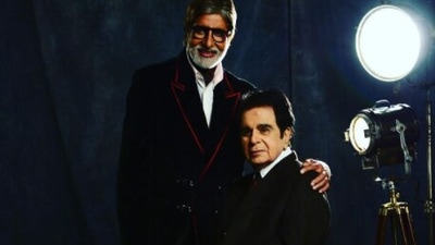 Amitabh Bachchan: "My idol Dilip Saheb .. lost .. never before never after .. “an epic era has drawn curtains .. never to happen again “ Peace and duas ..," wrote Big B as he shared a picture of himself with Dilip Kumar on Instagram. (Instagram/@amitabhbachchan)