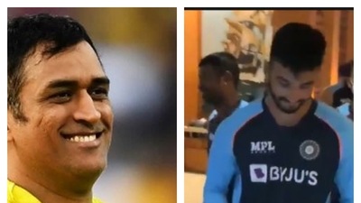 MS Dhoni and Devdutt Padikkal share birthdays. (File/BCCI/HT Collage)