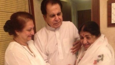 Playback singer Lata Mangeshkar, who has sung several songs in movies starring Dilip Kumar, has also been photographed visiting the actor.  