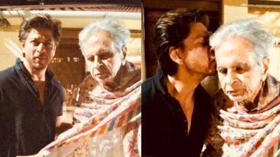 In 2018, Dilip Kumar's friend Faisal Farooqui had tweeted these pictures of Shah Rukh visiting the legendary actor. Saira Banu, speaking with Mumbai Mirror, had once said, "I have always said that if we had a son, he might have looked like Shah Rukh." He had visited Dilip in 2017 as well. In 2018, Dilip Kumar's friend Faisal Farooqui had tweeted these pictures of Shah Rukh visiting the legendary actor. Saira Banu, speaking with Mumbai Mirror, had once said, "I have always said that if we had a son, he might have looked like Shah Rukh." He had visited Dilip in 2017 as well.