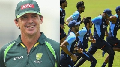 Brad Hogg lauds Shikhar Dhawan-lead Team India (HT Collage)