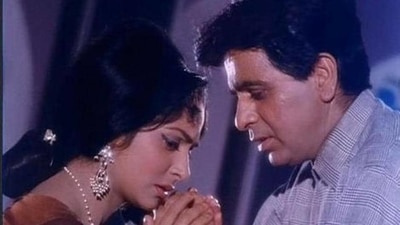 Waheeda Rehman and Dilip Kumar have worked together in films such as Dil Diya Dard Liya (1966), Ram Aur Shyam (1967) and Aadmi (1968). (HT archive)