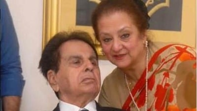 Saira Banu with husband Dilip Kumar. Saira Banu with husband Dilip Kumar.