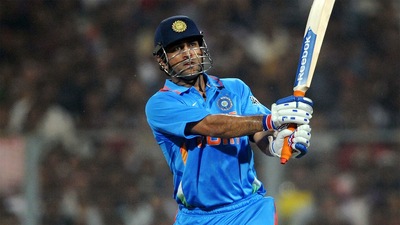 MS Dhoni sends the ball the distance. (Getty Images) MS Dhoni sends the ball the distance. (Getty Images)