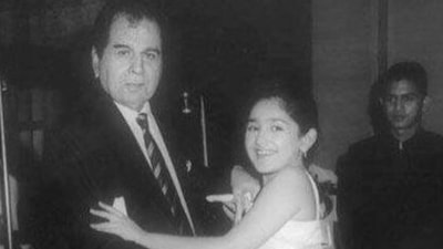 Saira Banu's grandniece Sayyeshaa remembers her 'phuphonana' Dilip Kumar and shares a picture with him.