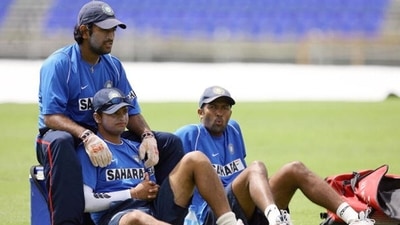 Wasim Jaffer (R), Suresh Raina and MS Dhoni in 2006. (Getty Images) Wasim Jaffer (R), Suresh Raina and MS Dhoni in 2006. (Getty Images)