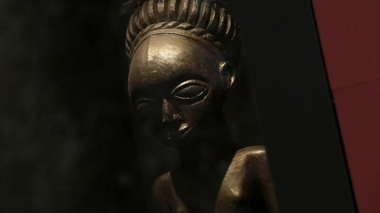 An ancestral statue known as Lusinga, dated to the 19th century, is pictured at the Royal Museum for Central Africa (RMCA) as the Belgian government has announced plans to return pieces of art looted from Congo during colonial rule, in Tervuren, Belgium July 6, 2021. REUTERS/Yves Herman(REUTERS)