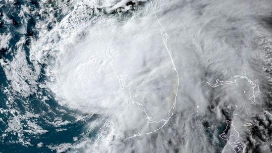 Elsa’s maximum sustained winds stood at 120 kmph early Wednesday when its core was 105 kilometres southwest of Tampa.(AFP) Elsa’s maximum sustained winds stood at 120 kmph early Wednesday when its core was 105 kilometres southwest of Tampa.(AFP)