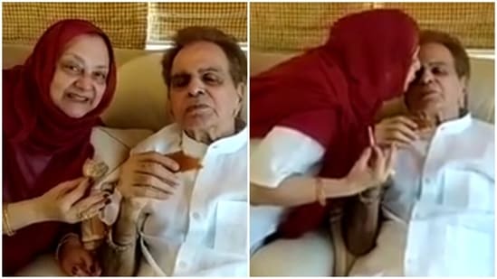 Dilip Kumar and Saira Banu in their first video on Facebook. Dilip Kumar and Saira Banu in their first video on Facebook.