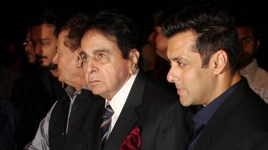 In this Friday, Nov 22, 2014 file image Bollywood veteran actor Dilip Kumar attends a wedding reception with actor Salman Khan, in Mumbai. (PTI) In this Friday, Nov 22, 2014 file image Bollywood veteran actor Dilip Kumar attends a wedding reception with actor Salman Khan, in Mumbai. (PTI)