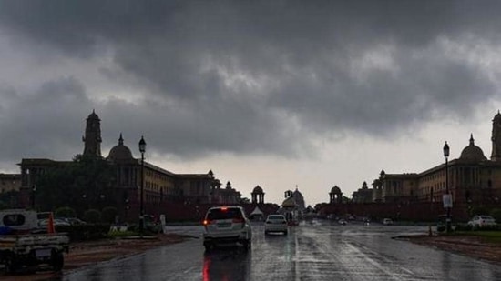 Monsoon clouds hover in the sky above the Raisina Hill during rains in New Delhi last year. (File photo) Monsoon clouds hover in the sky above the Raisina Hill during rains in New Delhi last year. (File photo)