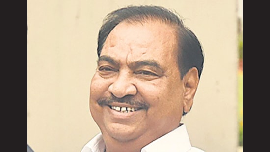 NCP leader Eknath Khadse. (HT file)