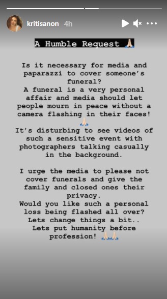 Kriti Sanon's issued a statement addressed to the media.