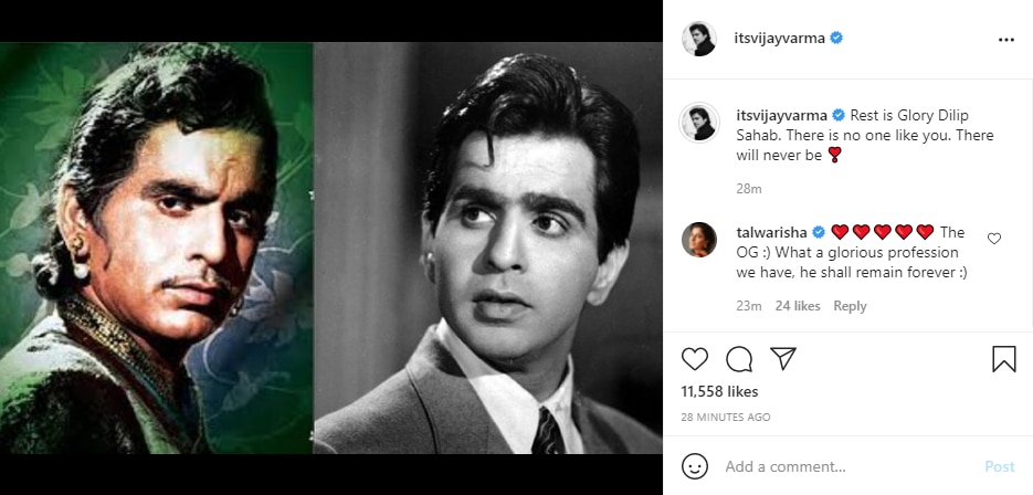 Actor Vijay Varma shared a picture collage of the late actor on Instagram.
