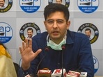 AAP MLA Raghav Chadha addresses a press conference, at AAP office, ITO, in New Delhi. AAP MLA Raghav Chadha addresses a press conference, at AAP office, ITO, in New Delhi.