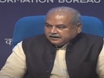 Agriculture minister Narendra Singh Tomar briefing after the Cabinet meeting on Thursday. 