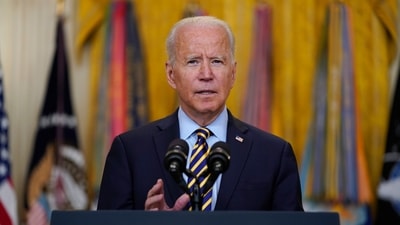 President Joe Biden speaks about the American troop withdrawal from Afghanistan, in the East Room of the White House, Thursday, July 8, 2021, in Washington. (AP) President Joe Biden speaks about the American troop withdrawal from Afghanistan, in the East Room of the White House, Thursday, July 8, 2021, in Washington. (AP)