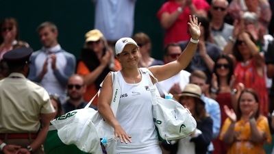Wimbledon - All England Lawn Tennis and Croquet Club, London, Britain - July 8, 2021 Australia's Ashleigh Barty waves after winning her semi final match against Germany's Angelique Kerber (REUTERS)