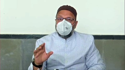 AIMIM chief Asaduddin Owaisi speaks to media, in Hyderabad on Monday. (ANI Photo) AIMIM chief Asaduddin Owaisi speaks to media, in Hyderabad on Monday. (ANI Photo)