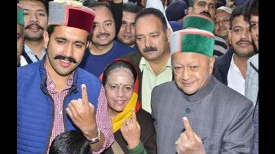 Virbhadra Singh, the veteran Congress leader and six-time chief minister of Himachal Pradesh, was the MLA from Arki constituency in Solan district. His wife Pratibha Singh is a former Congress MP from Mandi and son Vikramaditya Singh represents Shimla Rural in the state assembly. (HT file photo) Virbhadra Singh, the veteran Congress leader and six-time chief minister of Himachal Pradesh, was the MLA from Arki constituency in Solan district. His wife Pratibha Singh is a former Congress MP from Mandi and son Vikramaditya Singh represents Shimla Rural in the state assembly. (HT file photo)