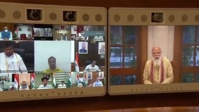 Prime Minister Narendra Modi met the new council of ministers on Thursday via video-conferencing.